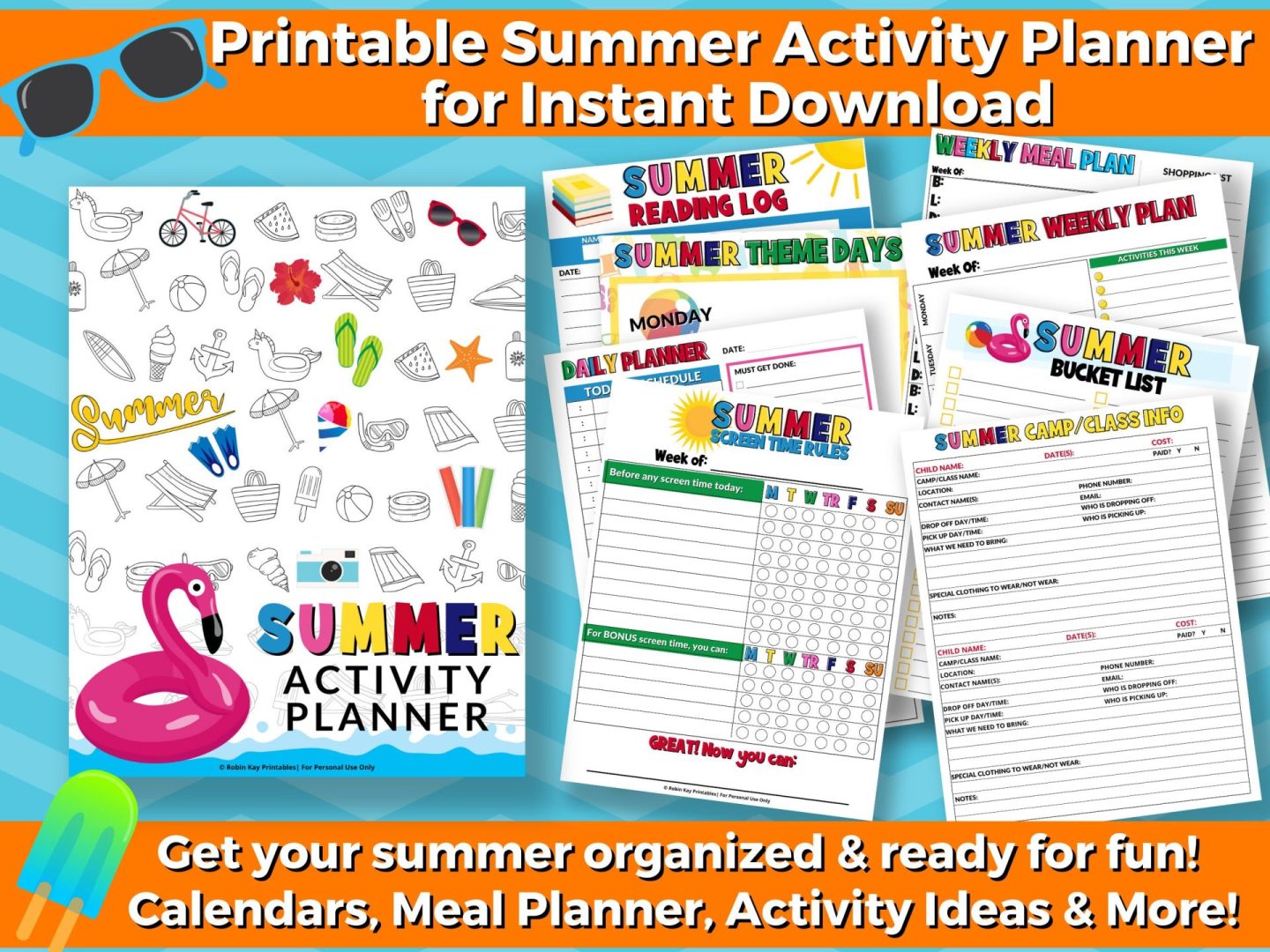 Printable Summer Activity Planner for Instant Download on Etsy